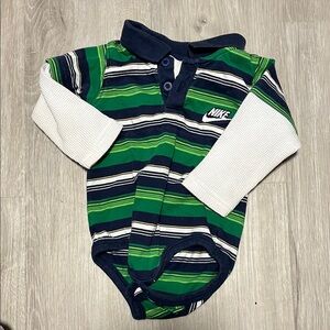 Nike Kids Striped Green and Blue One Piece